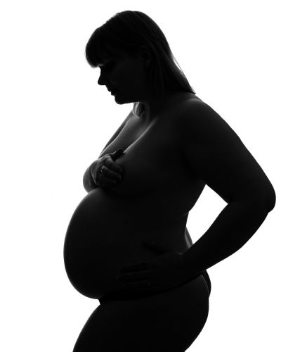 Graviditetsbillede som silhuet